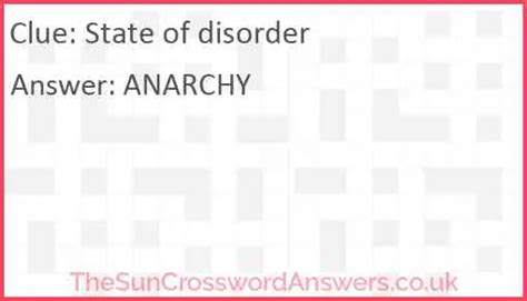 totally disordered state crossword clue